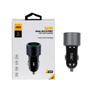 شارژر فندکی فست دو پورت JBQ مدل CC-736 36W - مشکی (گارانتی یکساله رصاصی)