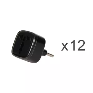 تبدیل برق 3 به 2 هادرون مدل A10E-1 - مشکی (بسته 12 عددی)