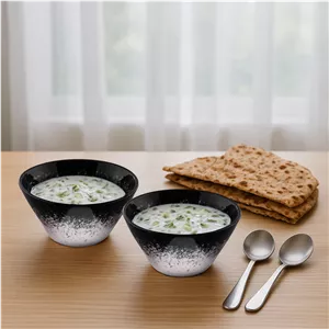 کاسه سرامیکی بومی مدل ماربل مجموعه 2 عددی مدل 1