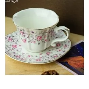فنجون نعلبکی گلدار طرح انگلیسی 6فنجان و 6نعلبکی