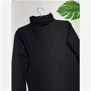زیر مانتویی ماکسی یقه اسکی مشکی فانریپ کش فریسایز 36 تا 46 زیر پالتو
