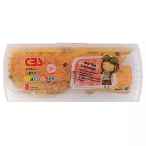 ست خط کش گونیا و نقاله ژله ای 4 تکه CBS کد JM 904 جعبه طلقی مدل 2