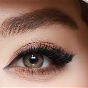 لنز رنگی بیوتی شماره 25 مدل EPC390 دور دار و رگه دار زیتونی عسلی