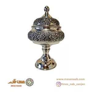 قندان رز پایه دار شکمی کروم