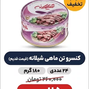 کنسرو ماهی تون در روغن آفتاب گردان شیلانه - 180 گرم 24 عددی
