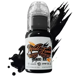 رنگ تاتو ورد فیمس اوت لاینینگ اینک WORLD FAMOUS INK مشکی ات لاینینگ OUTLINING INK رنگ تتو وردفیمس world famousحجم 15 میل 