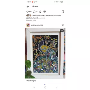 تابلو طاووس سفال میناکاری شده 
