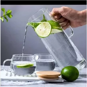 پارچ پیرکس درب بامبو
