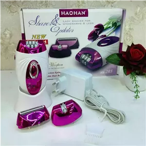 اپیلاتور و موزن شارژی زنانه هاوهان (Haohan) مدل 205 سهکاره با 3 سری اصلاح