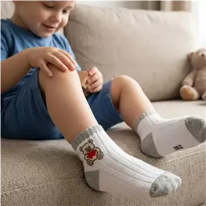جوراب پسرانه تدی پنبه ای
