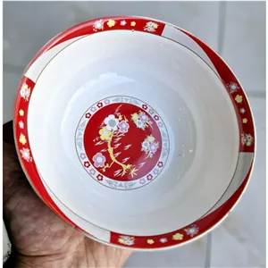 کاسه آبگوشت خوری 6عددی چینی کاسه آش خوری چینی رنگی کاسه بزرگ آش و آبگوشت حاشیه رنگی چینی 