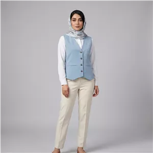 جلیقه جین آستر دار زنانه مدل سیمین JWT