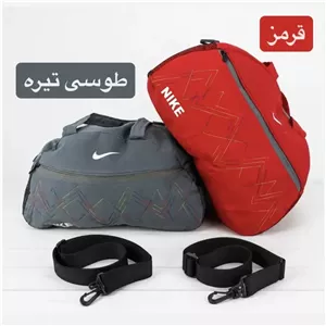 ساک ورزشی پارچه ای بند دار سه جیب ابعاد 45 در 25 در 15 سانتیمتر
