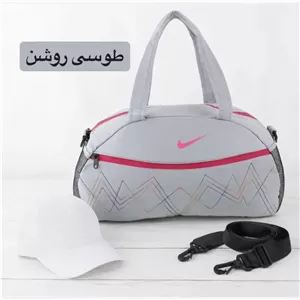 ساک ورزشی پارچه ای بند دار سه جیب ابعاد 45 در 25 در 15 سانتیمتر