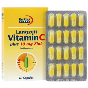 کپسول ویتامین C و زینک (10 میلی گرم) لانگزیت یوروویتال 60 عددی