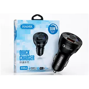 شارژر فندکی خودرو هامر مدل F054 توان 55 وات با 3 سری