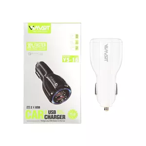 شارژر فندکی فست دو پورت V-Smart مدل VS-16 - سفید - ASP (گارانتی شش ماهه آروین)