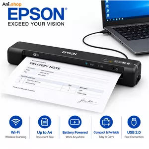 اسکنر همراه اپسون قابل اتصال به گوشی و کامپیورتر Epson WorkForce ES-60W (پس کرایه)