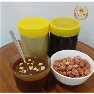 پک صبحانه مقوی و طبیعی لاهیرا ( ارده کنجد و شیره خرمالو و بادام زمینی ) 1100گرمی