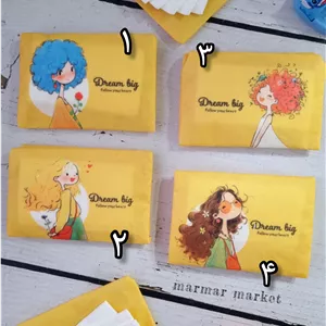 کیف دستمال کاغذی طرح دختر زمینه زرد