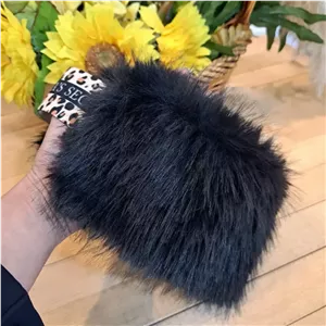 هد بند روسی خز وارداتی سرمه ای تیره دخترانه و زنانه