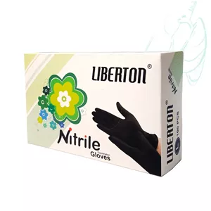 دستکش نیتریل مشکی سایز لارج L (بسته 100 عددی) مارک لیبرتون