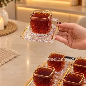 استکان نعلبکی مربع ترک استکان نعلبکی