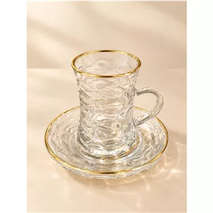 استکان نعلبکی لب طلا 