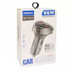 شارژر فندکی فست شارژ 66 وات 3 پورت مدل ZF120