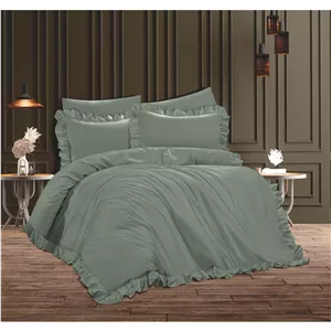کاور دو نفره خاکی اورجینال مجموعه خانه پرکاروینPERCARVİN HOME COLLECTİON