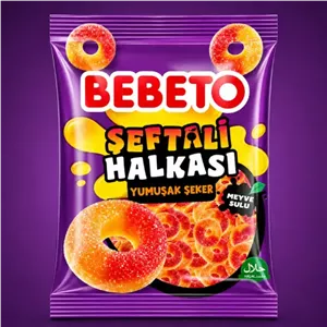 پاستیل 80 گرمی BEBETO هلو حلقه ای