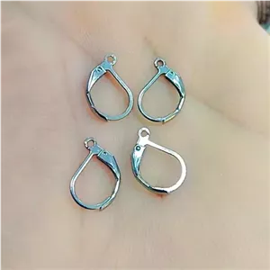 حلقه گوشواره بیضی استیل رنگ ثابت نقره ای خرجکار گوشواره