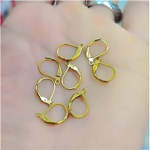 حلقه گوشواره بیضی استیل رنگ ثابت طلایی خرجکار گوشواره 
