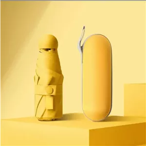 چتر جیبی کپسول دار مسافرتی ضد آب و ضد باد با محافظ آفتاب SPF 50