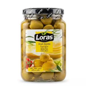 زیتون سبز لوراس اصلLoras Yeşil Zeytinوزن 900 گرم