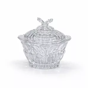 قندان بلور در دار طرح کلاسیک با دستگیره پروانهای Deli Glassware