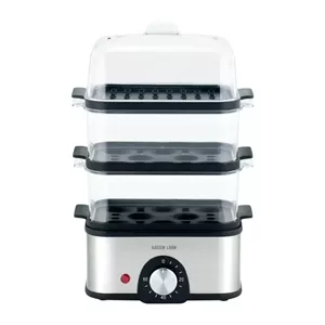 تخممرغپز و بخارپز سبزیجات Green Lion 3-Tier Egg Cooker &amp  Steamer با ظرفیت 16 عدد تخممرغ – طوسی