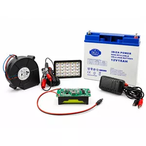 پکیج برق اضطراری مودم، روشنایی LED و فن خنککنندهباتری 12 ولت 18 آمپر ایبیزا
