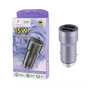 شارژر فندکی فست دو پورت Sky Dophin مدل SZ25 15W - نقره ای - TCO