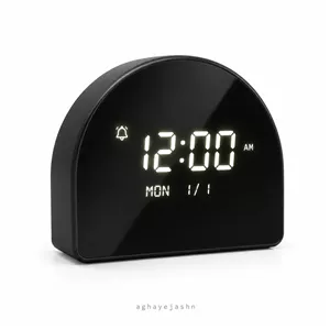 ساعت دیجیتال رومیزی آینهای طرح گنبدی (آلارمدار، نمایشگر LED و تقویم) کد 10 3