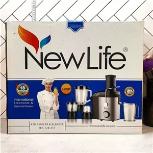 آب میوه گیر 4 کاره رنگ مشکی و سفید نیولایف JBG-12B-451 (پسکرایه)