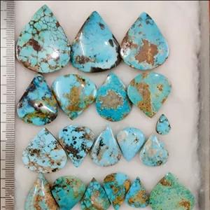 پک 25 عددی فیروزه شجر نیشابور تراش اشکی کاملا طبیعی و معدنی ، کیفیت عالی  ، ابی محک ، ابی ، سبز ابی ، سبز  ، گل کاسنی
