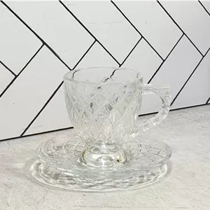 فنجان و نعلبکی میشل کادویی سفید کاوه (4) بسته 4 تایی -ارسال رایگان ارسال شکستنی و شیشه جات فقط با باربری با بیمه
