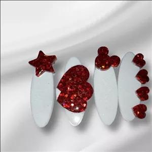 گیره مو رزینی ست 4عددی  نگ سفید شاین و اکلیل قرمزسایز حدود4 سانت