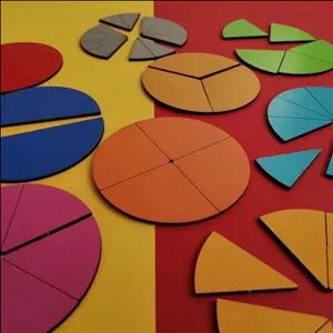 9 دایره کسری 10 سانتی چوبی - ریاضی آموزشی