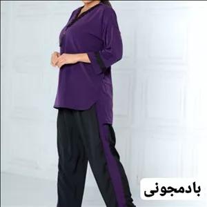 ست تونیک شلوار یقه سنتی جنس سوپرسافت و کراش درجه یک با ارسال رایگان