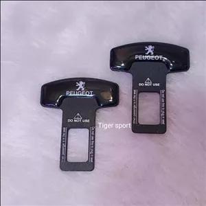 صداگیر کمربند طرح پژو جنس فلزی لوگو ژله ای پک دوعددی  (خارجی)