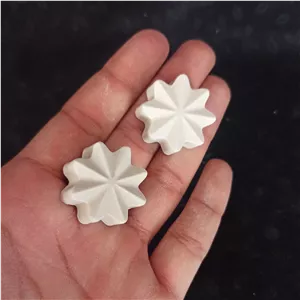 بسته 2 عددی بیس خام گل هشت پر پشت تخت ، گل مینیاتوری سنگی ، گل تزیینی بتنی ، بیس خام گل ریز مناسب تزیین