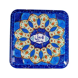 مسقطی ترکیبی جعبه فلزی مینا آبی ترنج - 400 گرم