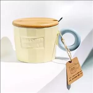 ماگ سرامیکی طرح کبریتی دسته حلقه در چوب بامبو کدULB-485